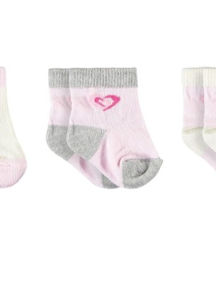 Βρεφικές Κάλτσες 3Τμχ 0-6 Μηνών Ροζ