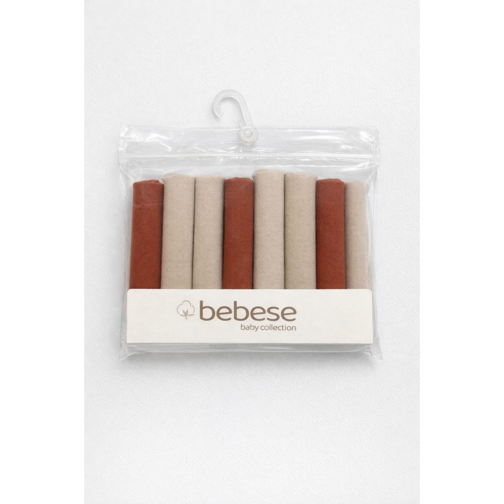 Βρεφικό Οργανικό Πανάκι 7Τμχ Κεραμιδί -Μπεζ