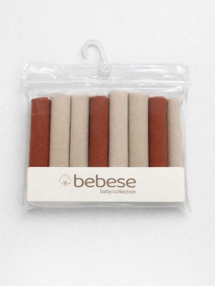 Βρεφικό Οργανικό Πανάκι 7Τμχ Κεραμιδί -Μπεζ
