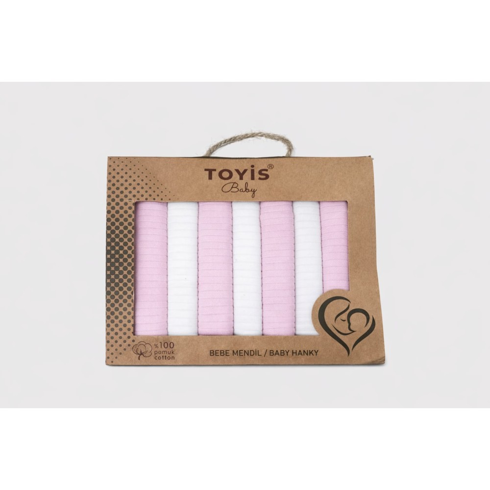 Βρεφικό Οργανικό Πανάκι 7Τμχ Λευκό - Ροζ