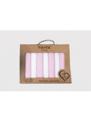 Βρεφικό Οργανικό Πανάκι 7Τμχ Λευκό - Ροζ