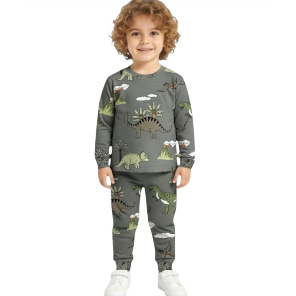 Παιδικό Σετ Πιτζάμα Για Αγόρι 1-4 Χρονών Ανθράκι
