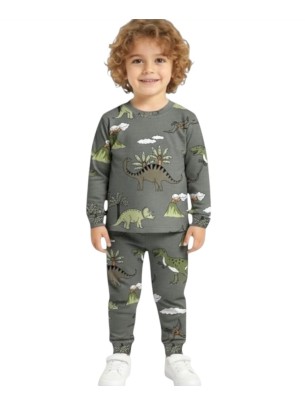 Παιδικό Σετ Πιτζάμα Για Αγόρι 5-8 Χρονών Ανθράκι