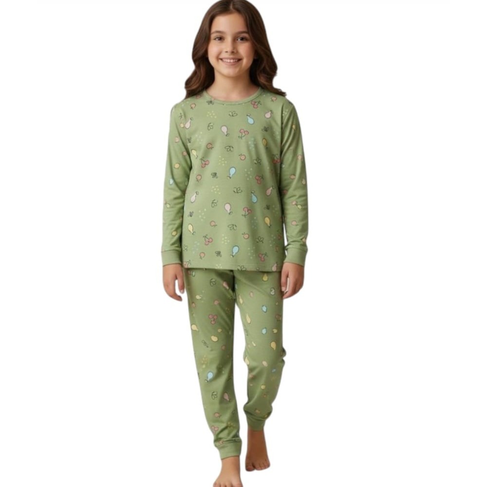 Παιδικό Σετ Πιτζάμα Για Κορίτσι 5-8 Χρονών Πράσινο