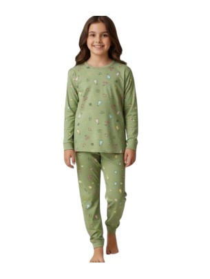 Παιδικό Σετ Πιτζάμα Για Κορίτσι 1-4 Χρονών Πράσινο