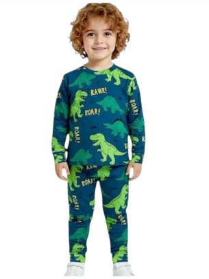 Παιδικό Σετ Πιτζάμα Για Αγόρι 5-8 Χρονών Πετρόλ