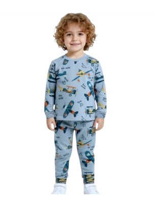 Παιδικό Σετ Πιτζάμα Για Αγόρι 5-8 Χρονών Μπλε