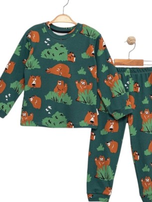 Παιδικό Σετ Πιτζάμα Για Αγόρι 1-4 Χρονών Πράσινο