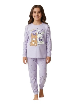 Παιδικό Σετ Πιτζάμα Για Κορίτσι 4-6 Χρονών Μωβ