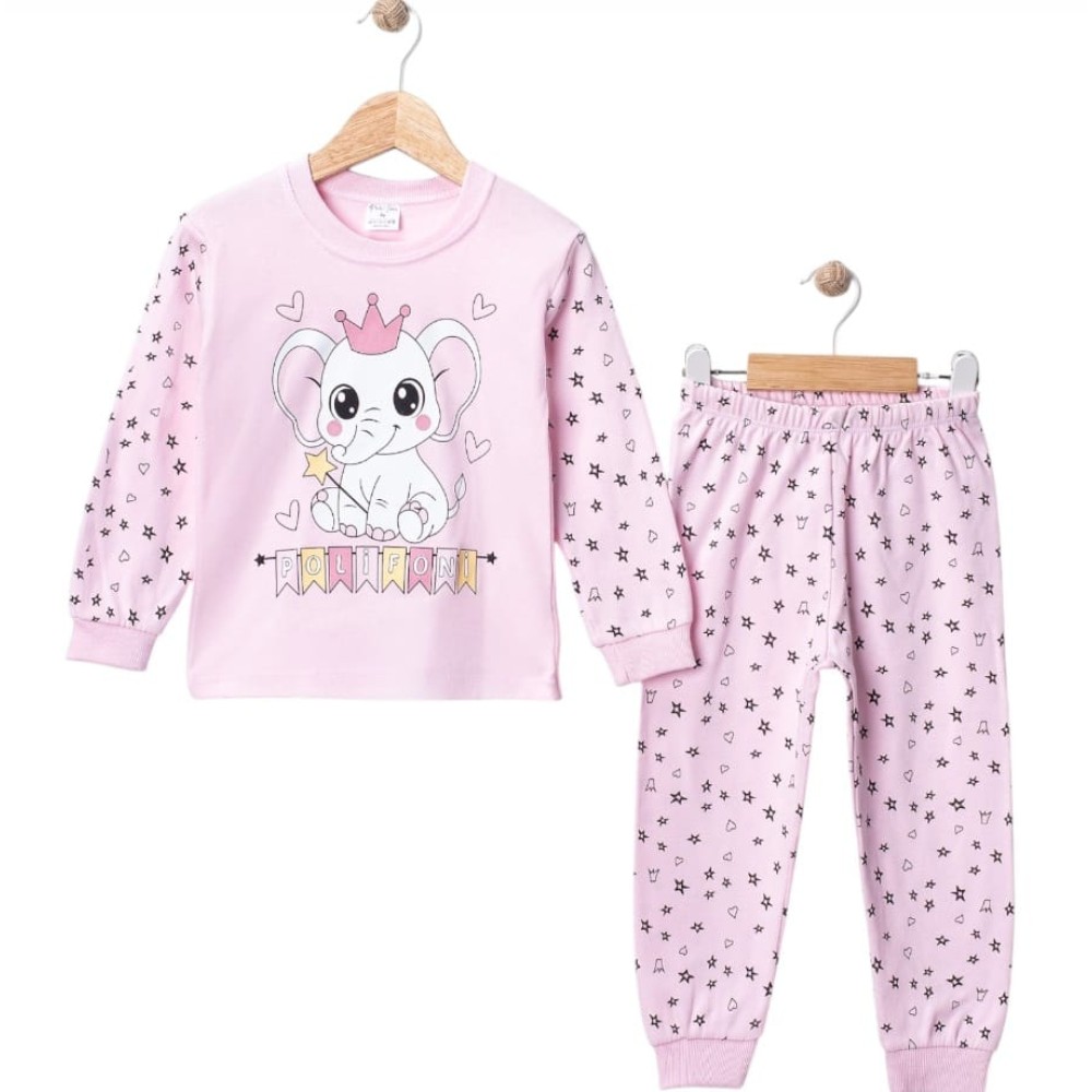 Παιδικό Σετ Πιτζάμα Για Κορίτσι 1-3 Χρονών Ροζ