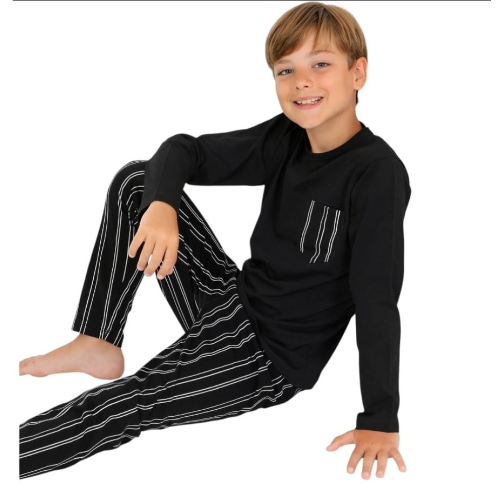 Παιδικό Σετ Πιτζάμα Για Αγόρι 1-5 Χρονών Μαύρο