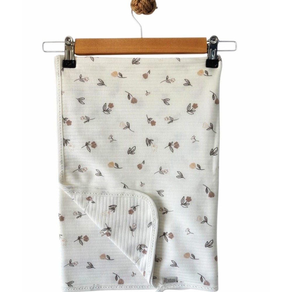 Βρεφική Κουβέρτα Αγκαλιάς Λευκό-Μπεζ