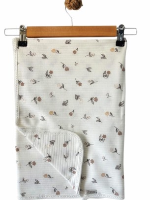 Βρεφική Κουβέρτα Αγκαλιάς Λευκό-Μπεζ