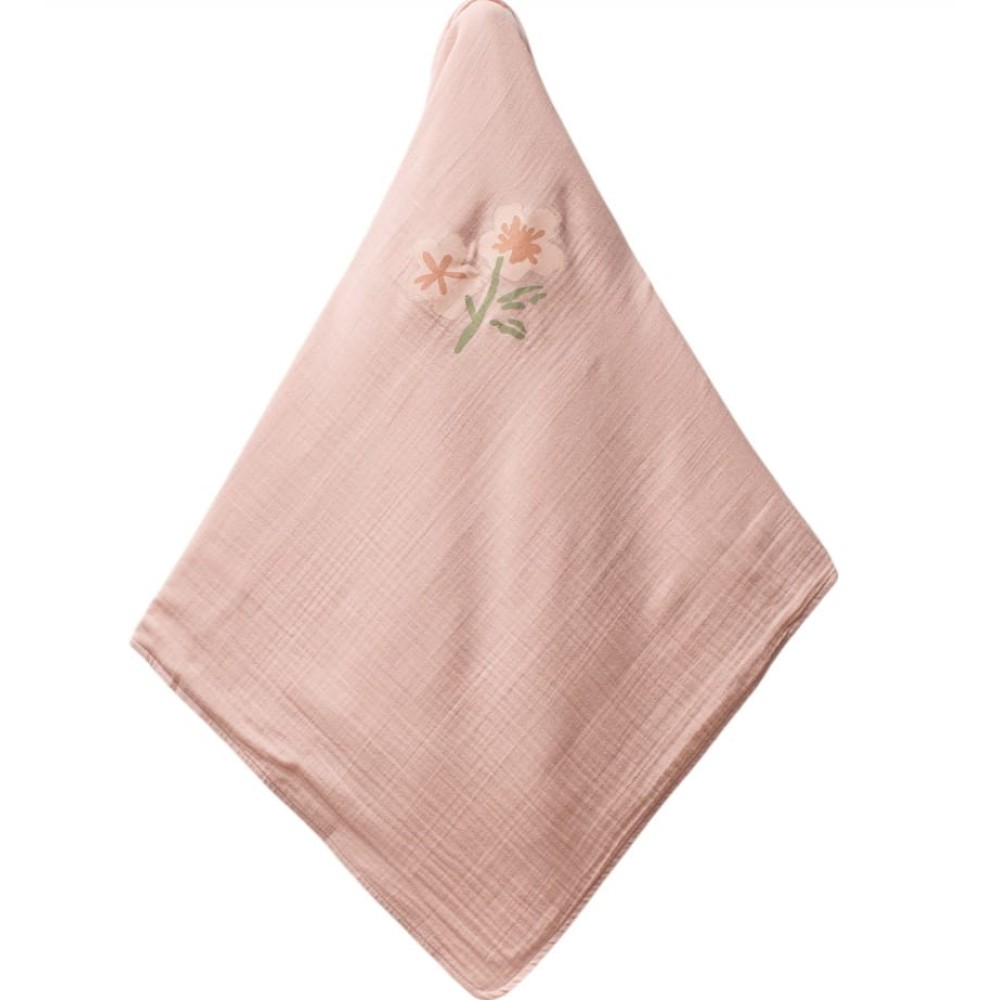 Βρεφική Κουβέρτα Αγκαλιάς Μουσελίνα Ανοιχτό Ροζ