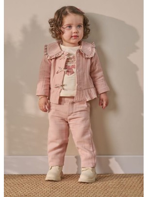 Βρεφικό Σετ 3Τμχ Για Κορίτσι 9-36 Μηνών Ανοιχτό Ροζ