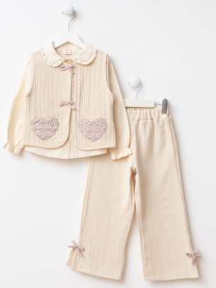 Παιδικό Σετ 3Τμχ Για Κορίτσι 3-6 Χρονών Εκρού