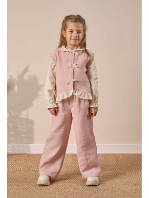 Παιδικό Σετ 3Τμχ  Για Κορίτσι 3-6 Χρονών Εκρού - Ανοιχτό Ροζ