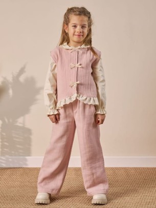 Παιδικό Σετ 3Τμχ  Για Κορίτσι 3-6 Χρονών Εκρού - Ανοιχτό Ροζ