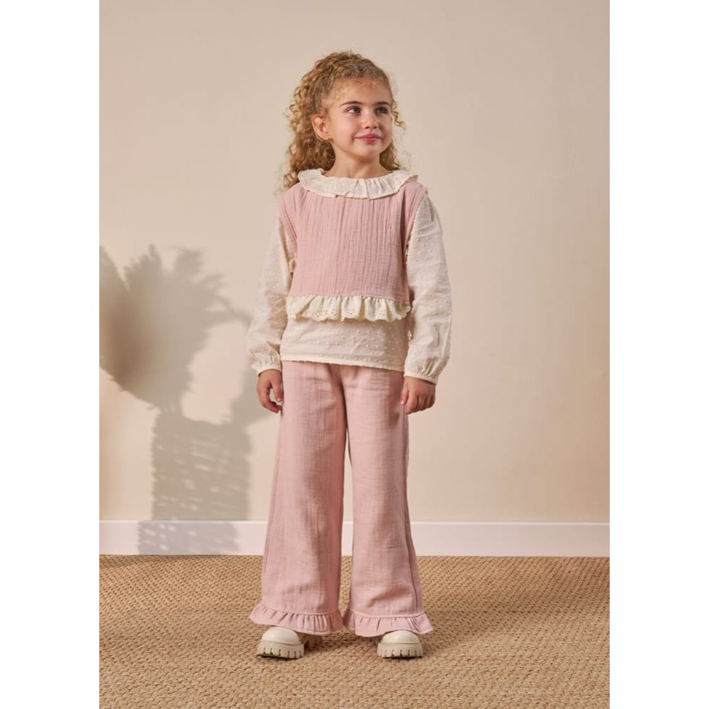 Παιδικό Σετ 3Τμχ Για Κορίτσι 3-6 Χρονών Εκρού - Ροζ