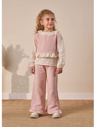 Παιδικό Σετ 3Τμχ Για Κορίτσι 3-6 Χρονών Εκρού - Ροζ