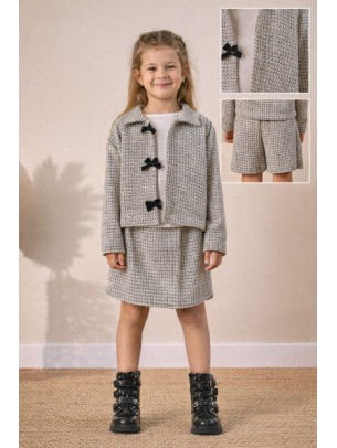 Παιδικό Σετ 3Τμχ Για Κορίτσι 4-8 Χρονών Λευκό - Μαύρο