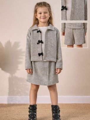 Παιδικό Σετ 3Τμχ Για Κορίτσι 4-8 Χρονών Λευκό - Μαύρο