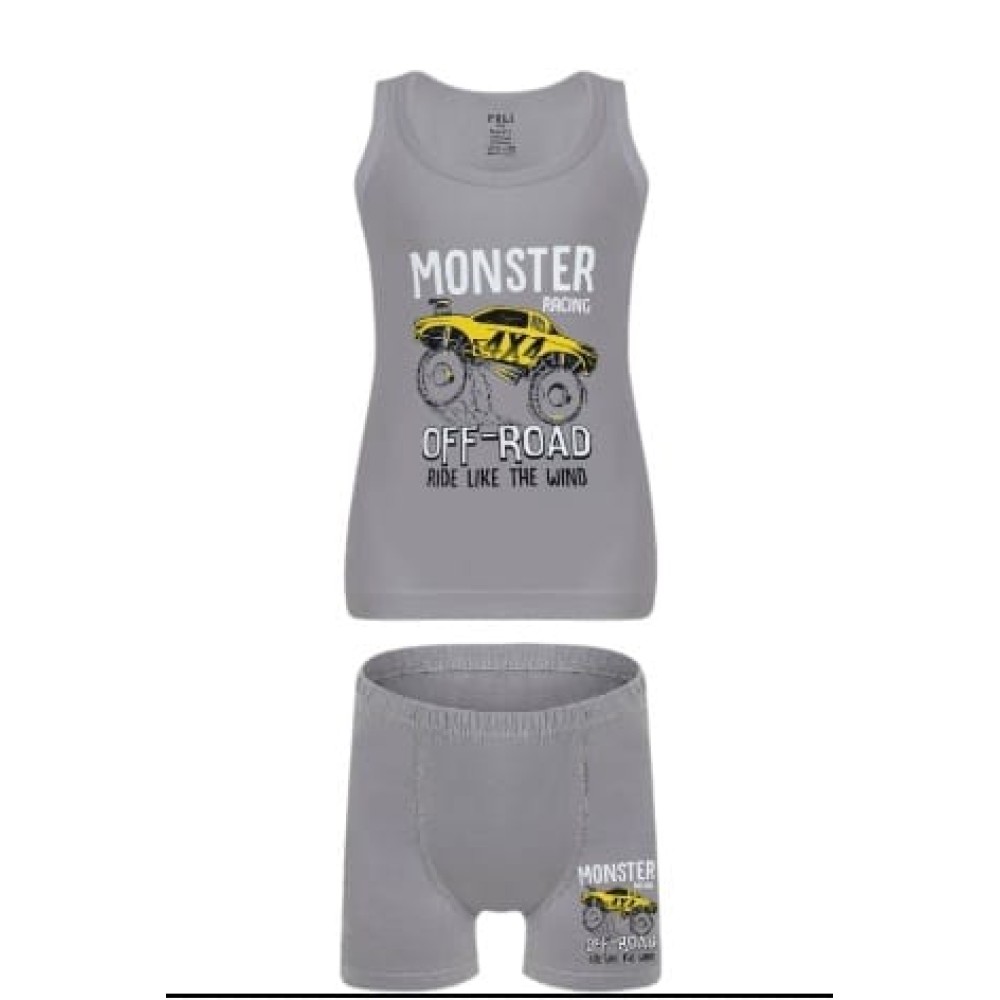 Παιδικά Σετ Εσώρουχα Για Αγόρι 2-9 Χρονών Γκρι