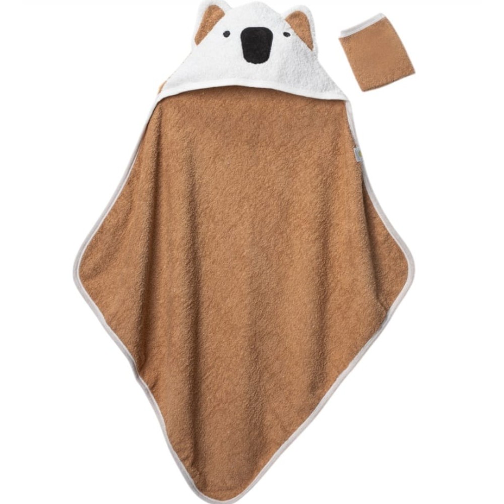 Βρεφική Πετσέτα Μπάνιου Καφέ