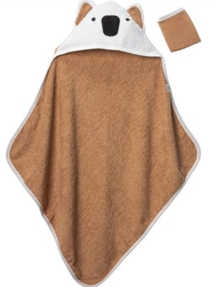 Βρεφική Πετσέτα Μπάνιου Καφέ