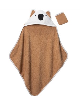 Βρεφική Πετσέτα Μπάνιου Καφέ