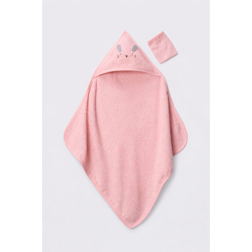 Βρεφική Πετσέτα Μπάνιου Για Κορίτσι Ροζ