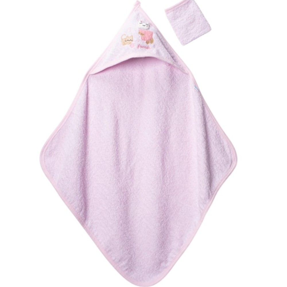 Βρεφική Πετσέτα Μπάνιου Για Κορίτσι Ροζ