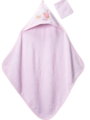 Βρεφική Πετσέτα Μπάνιου Για Κορίτσι Ροζ
