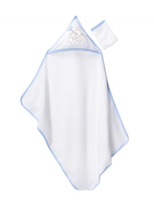 Βρεφική Πετσέτα Μπάνιου Για Αγόρι Λευκό-Μπλε