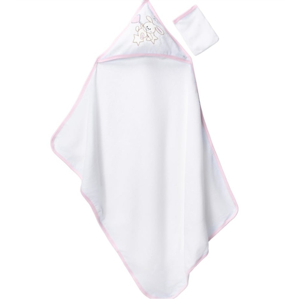 Βρεφική Πετσέτα Μπάνιου Για Κορίτσι Λευκό - Ροζ