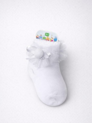 Βρεφική Κάλτσα 0-1 Χρονών Λευκό 