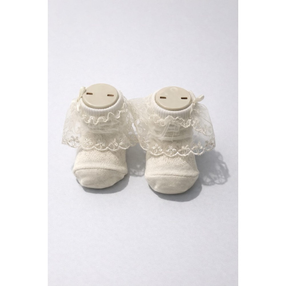 Βρεφική Κάλτσα 0-6 Μηνών Εκρού