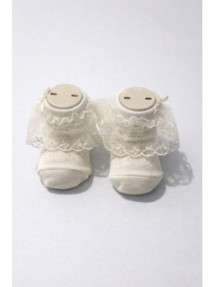 Βρεφική Κάλτσα 0-6 Μηνών Εκρού