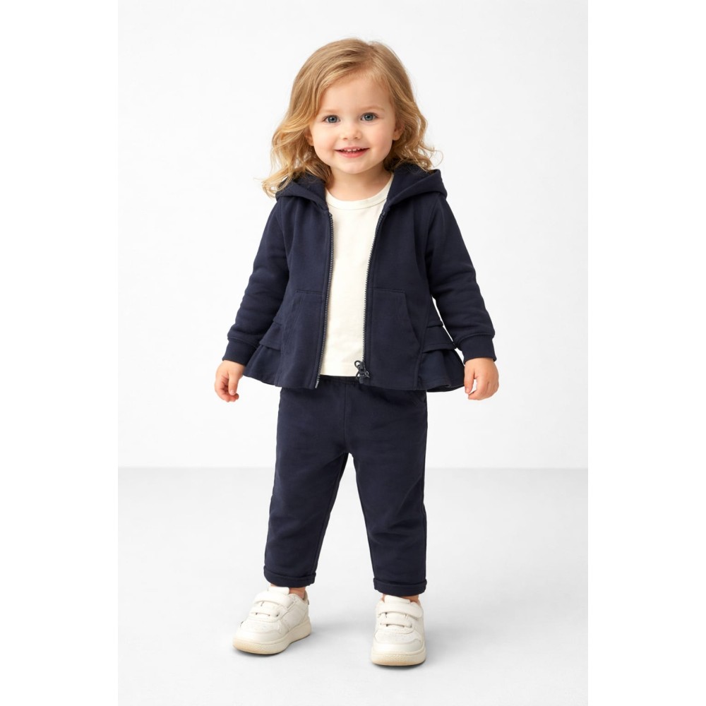 Βρεφικό Σετ 3Τμχ Για Κορίτσι 6-36 Μηνών Σκούρο Μπλε