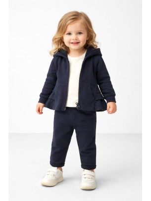 Βρεφικό Σετ 3Τμχ Για Κορίτσι 6-36 Μηνών Σκούρο Μπλε