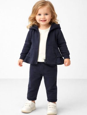 Βρεφικό Σετ 3Τμχ Για Κορίτσι 6-36 Μηνών Σκούρο Μπλε