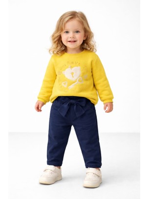 Βρεφικό Φούτερ Για Κορίτσι 6-36 Μηνών Κίτρινο Νέον