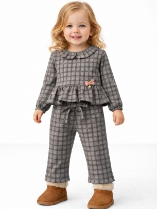 Βρεφικό Σετ Για Κορίτσι 9-36 Μηνών Γκρι