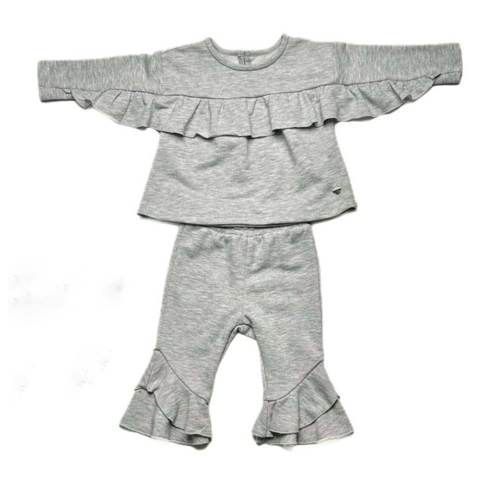 Βρεφικό Σετ Για Κορίτσι 6-36 Μηνών Γκρι Μελανζέ