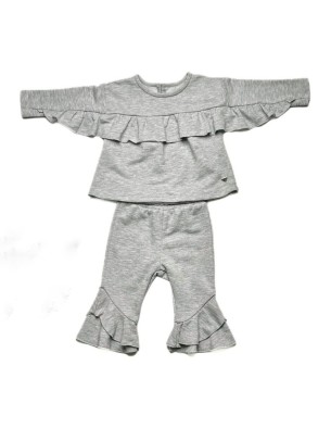 Βρεφικό Σετ Για Κορίτσι 6-36 Μηνών Γκρι Μελανζέ