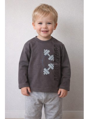 Βρεφική Μπλούζα Για Αγόρι 6-36 Μηνών Ανθρακί