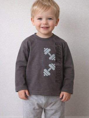 Βρεφική Μπλούζα Για Αγόρι 6-36 Μηνών Ανθρακί