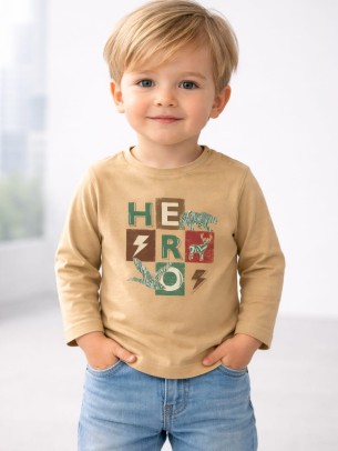 Βρεφική Μπλούζα Για Αγόρι 6-36 Μηνών Μπεζ