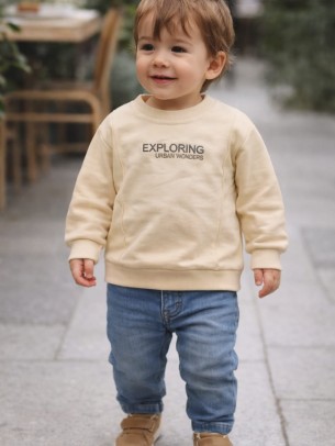 Βρεφικό Φούτερ Για Αγόρι 6-36 Μηνών Κρεμ