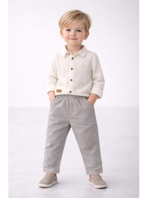 Βρεφικό Σετ Για Αγόρι 6-24 Μηνών Λευκό-Γκρι